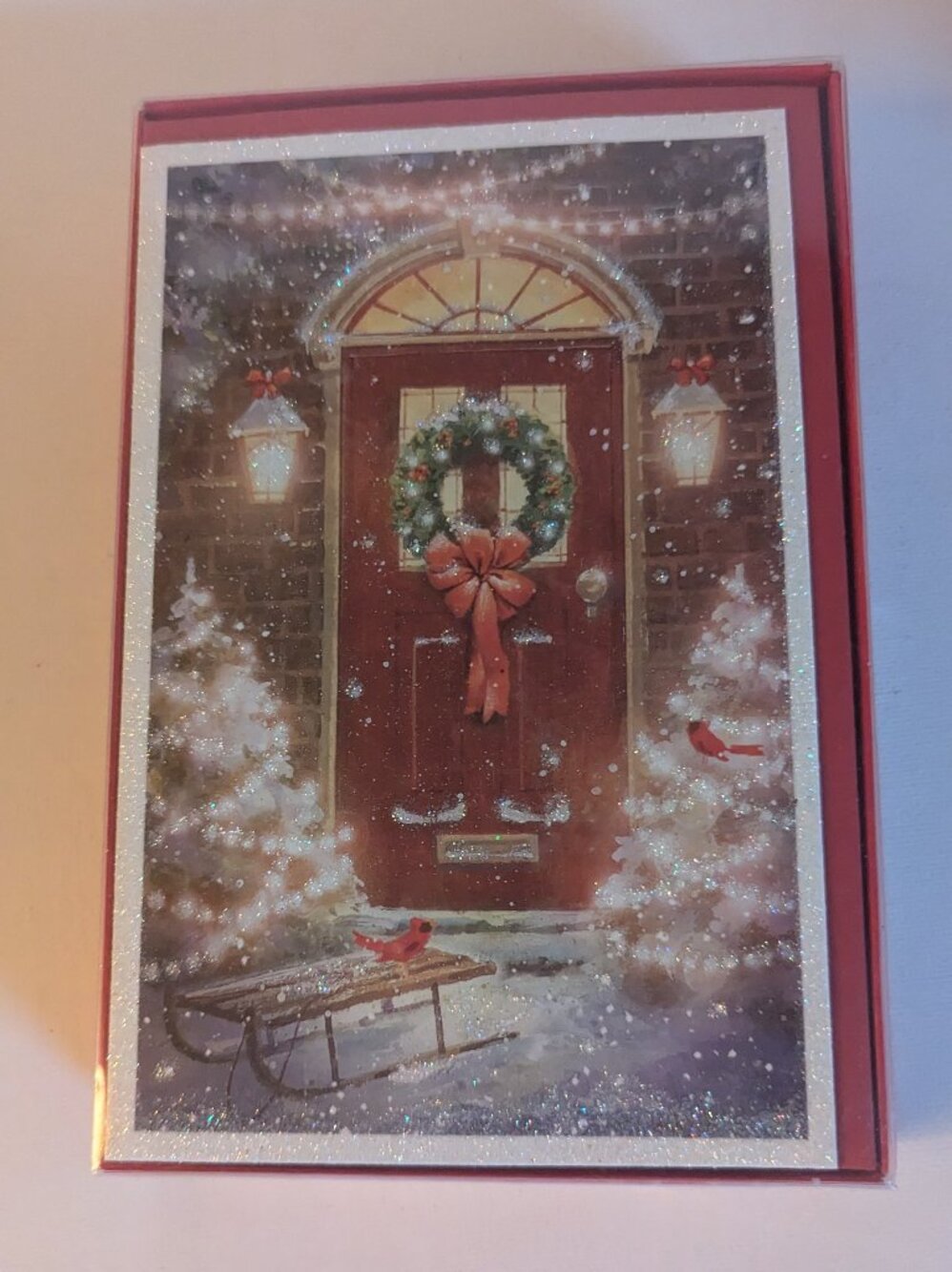 NWT 16 Cozy Wreath Trees Door American Greetings Christmas Cards Sealed Holiday